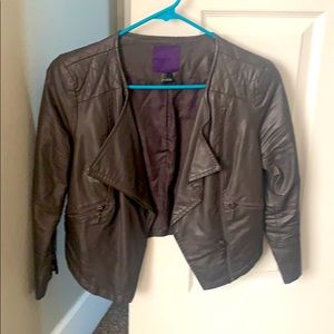 Leather Quilt Jacket Faux